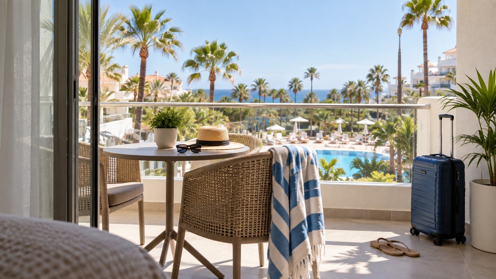 Holiday apartment balcony in Playa de las Americas