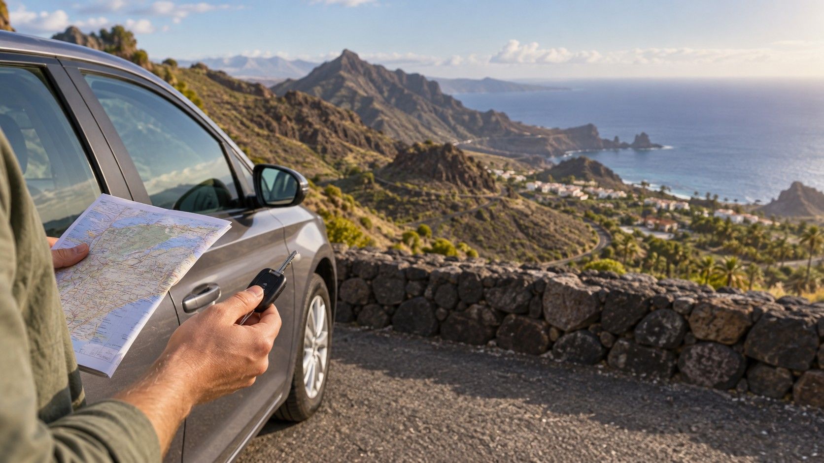 Rental car on a Tenerife road